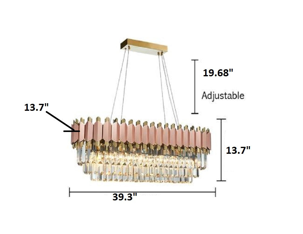Lixra Bright Rectangular Chandelier Light