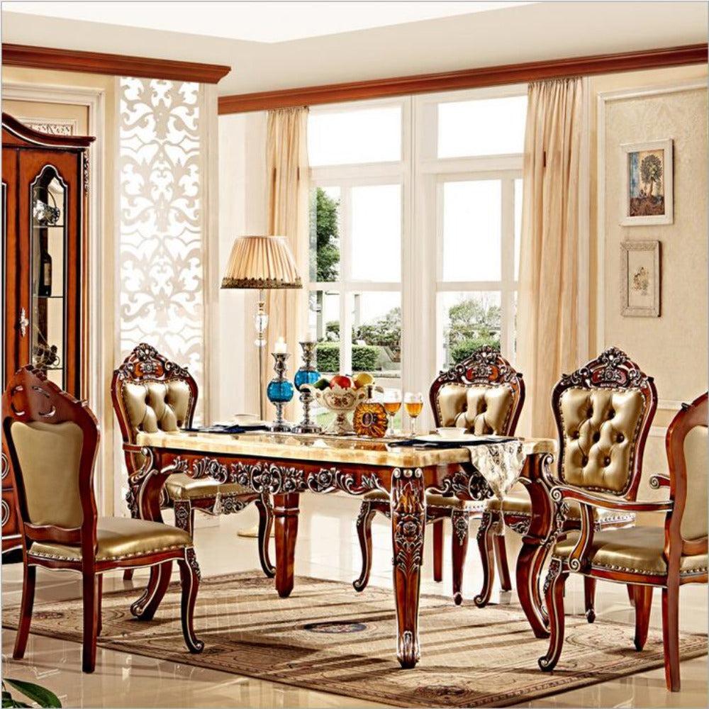 Lixra Brusten European Wooden Dining Table Set