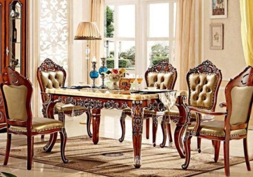 Lixra Brusten European Wooden Dining Table Set