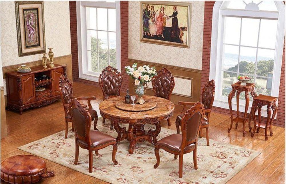 Lixra Brusten Round European Dining Table Set
