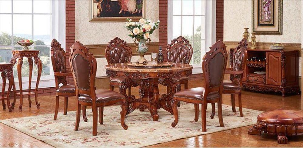 Lixra Brusten Round European Dining Table Set