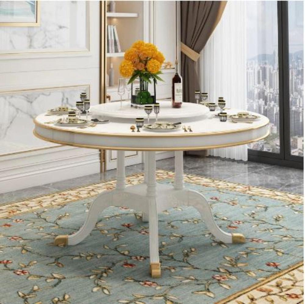 lixra Brusten Round European Marble Dining Table