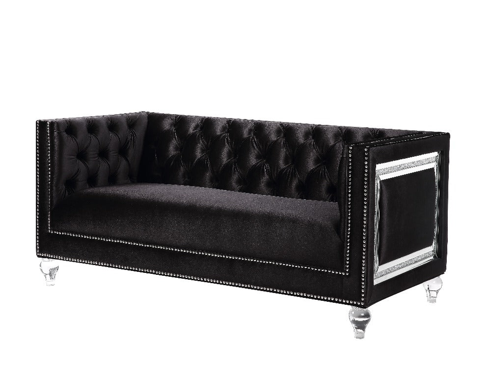 Lixra Button-Tufted Designed Velvet Fabric Sofa