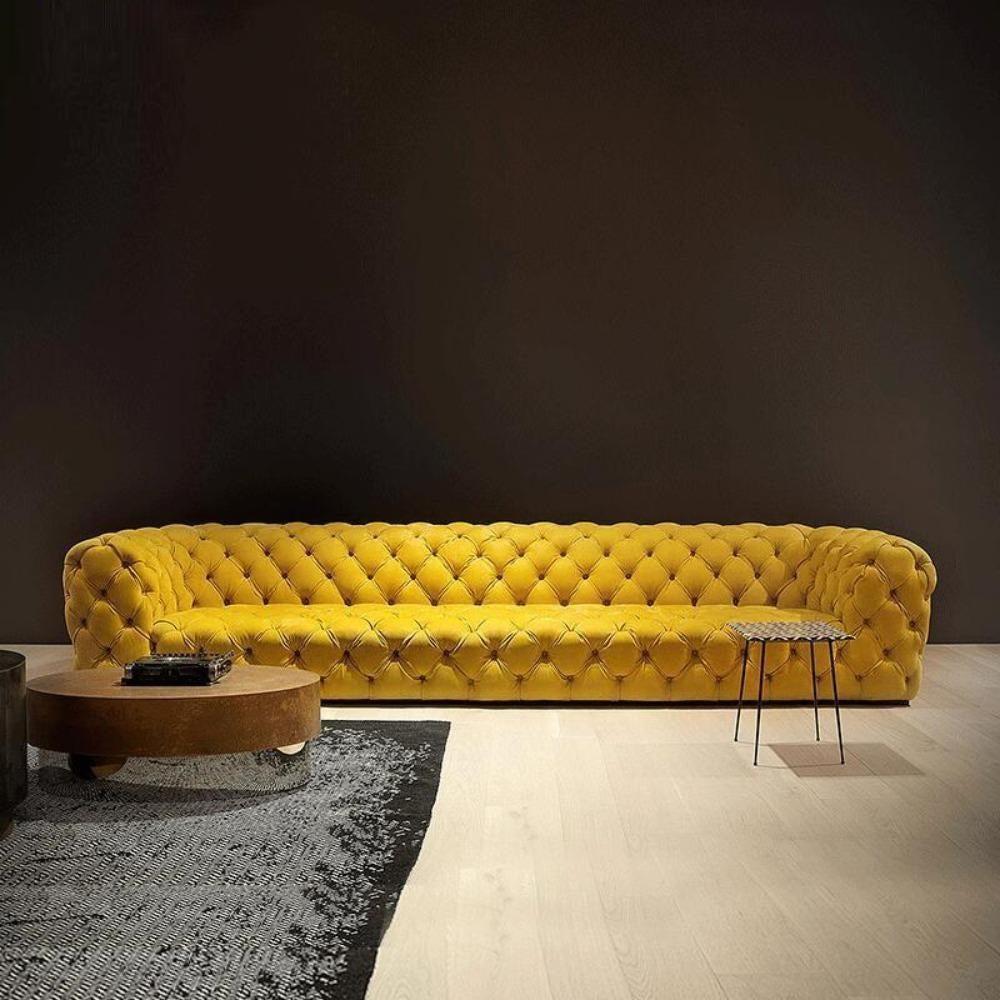 Lixra Button Tufted Modern Leather Sofa