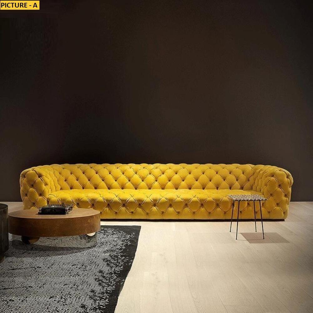 Lixra Button Tufted Modern Leather Sofa