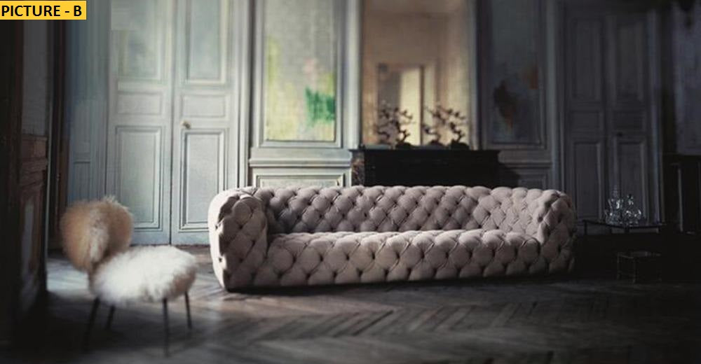 Lixra Button Tufted Modern Leather Sofa