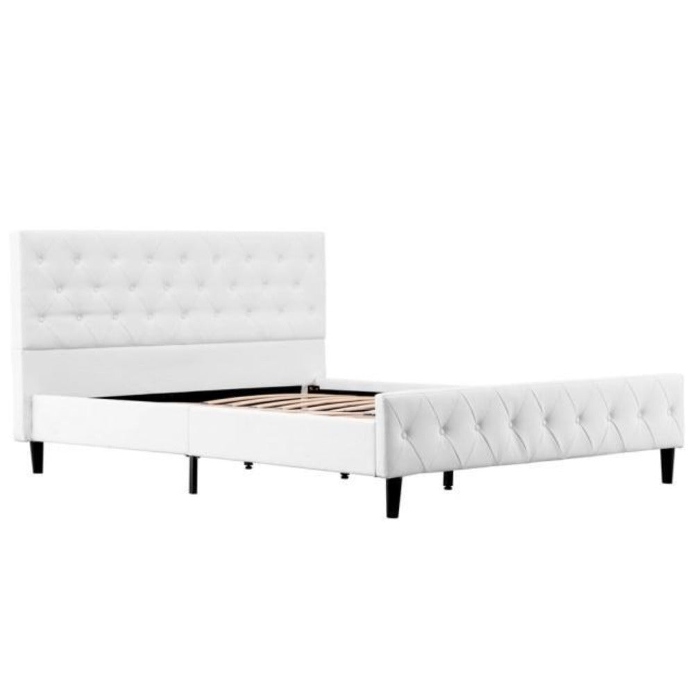 lixra Button Tufted Modern Stunning Leather Bed