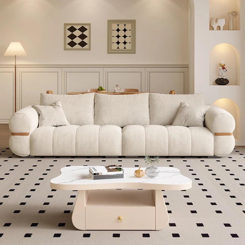 lixra Button-Tufted Velvet Fabric Sofa