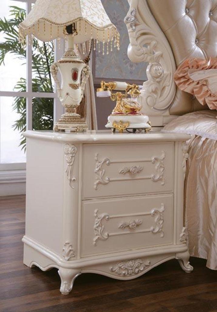 Lixra Button Tufted Vintage Leather Bedroom Set