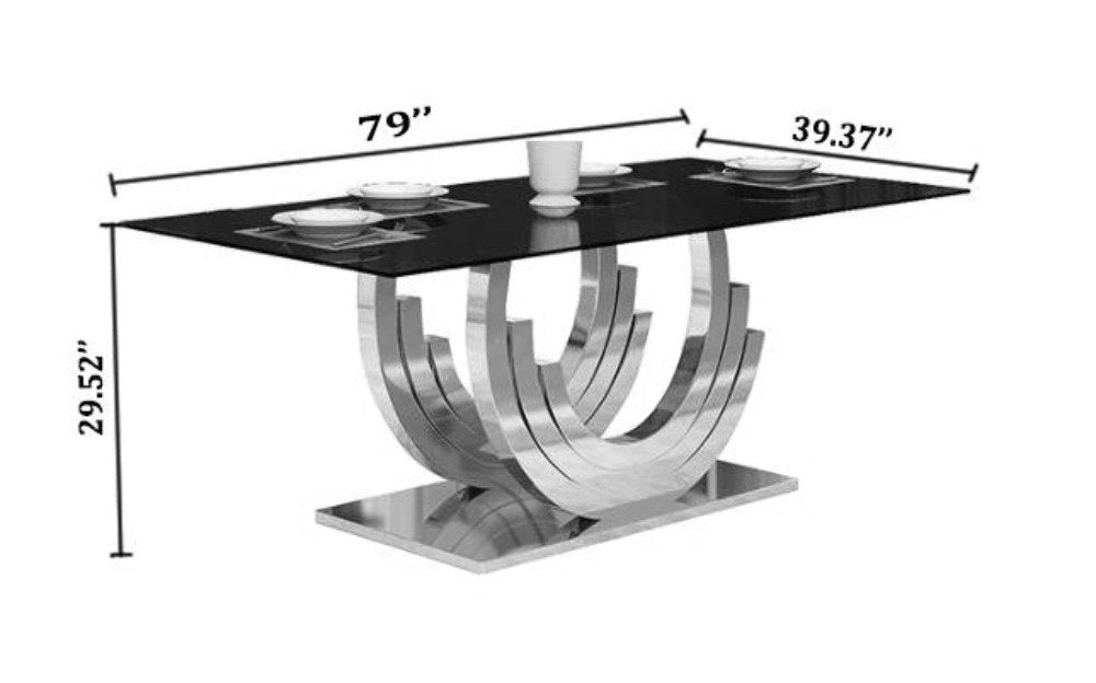 Lixra C-Form Steel Base Dining Table