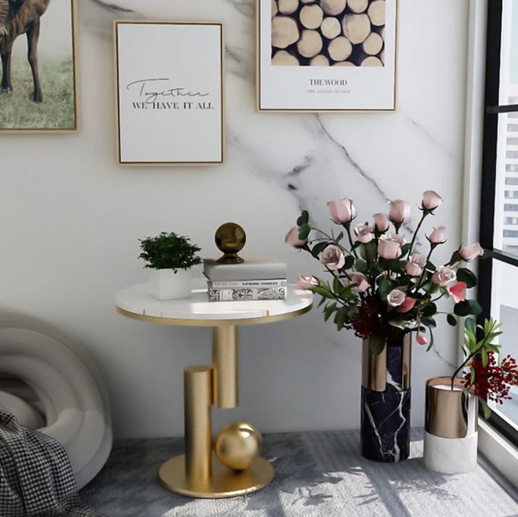 Lixra Captivating Metal Base Side Table