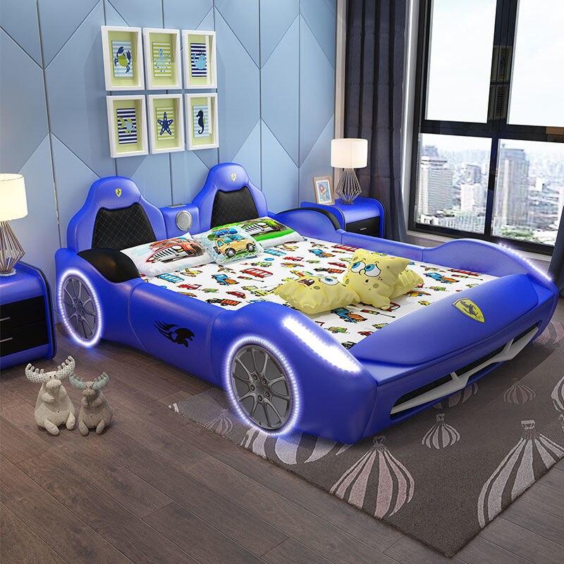 lixra Car Design Multi-Function Leather Kid's Bed