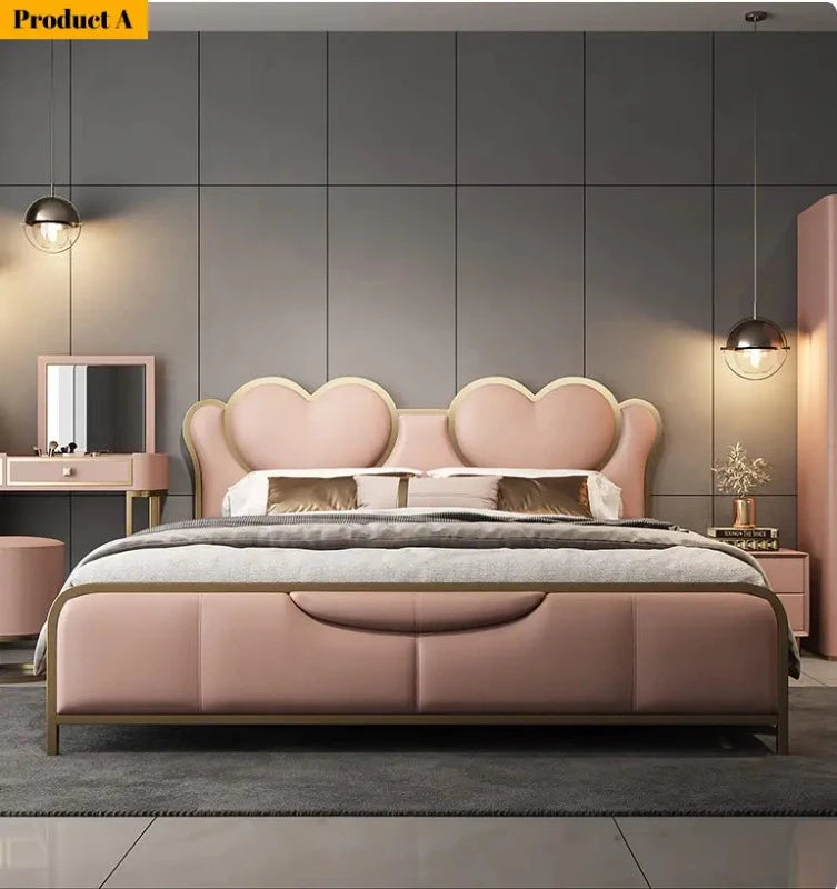 Lixra Charming Heart Shaped Leather Bed