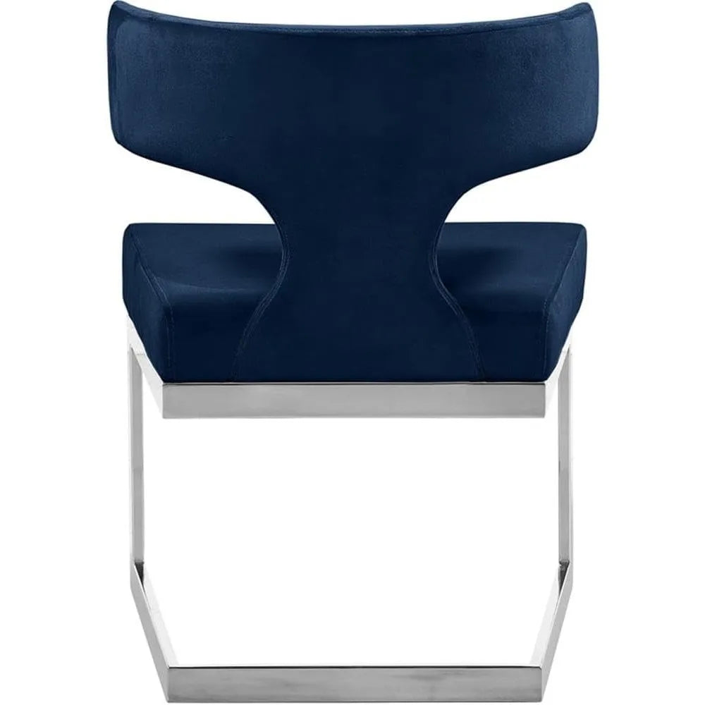 Lixra Chrome Frame Velvet Dining Chair Set