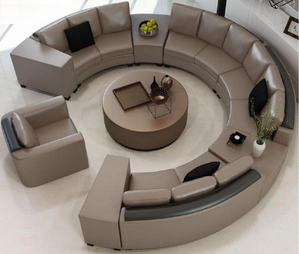 lixra Circular Luxurious Leather Sofa Set
