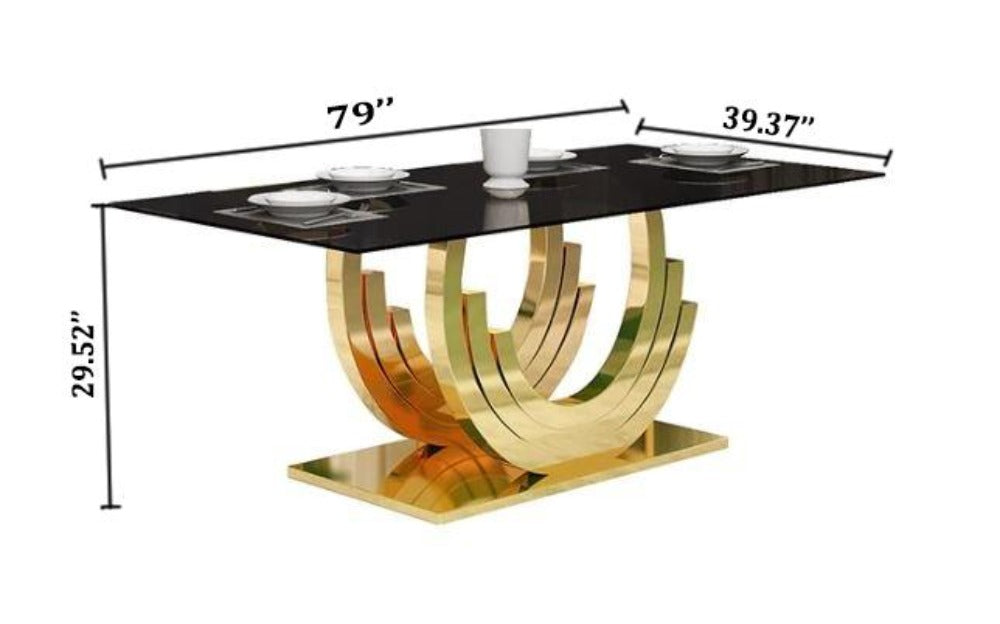 Lixra Classic Comfort Glass Top Dining Table Set