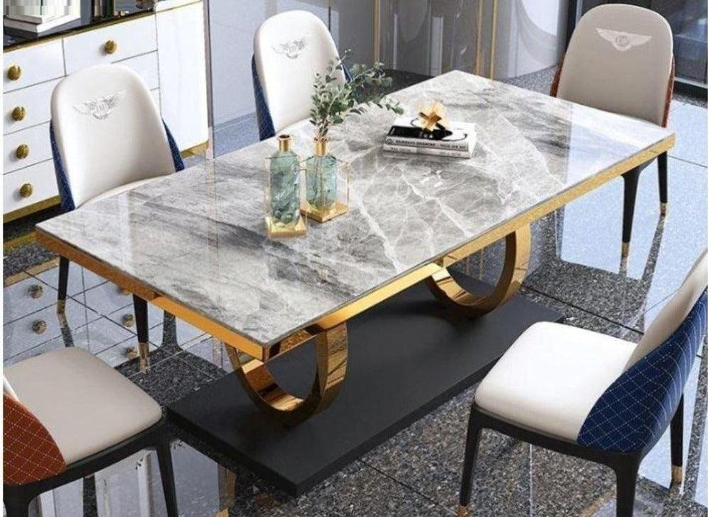 lixra Classic Designed Marble Dining Table Set