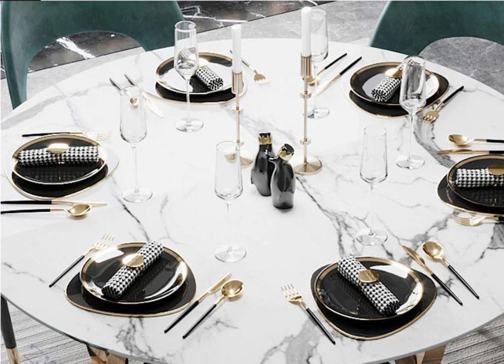 Lixra Classic Designed Marble Dining Table-Set