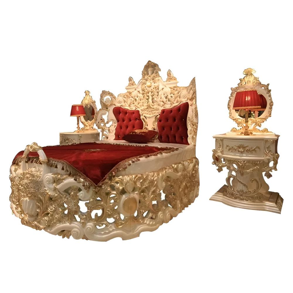 Lixra Classical Tufted European Round Leather Bed