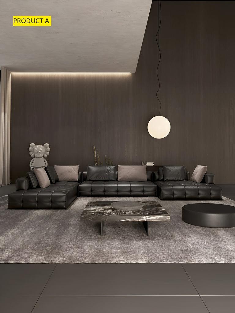 Lixra Comfortable Leather Sectional Sofa Set