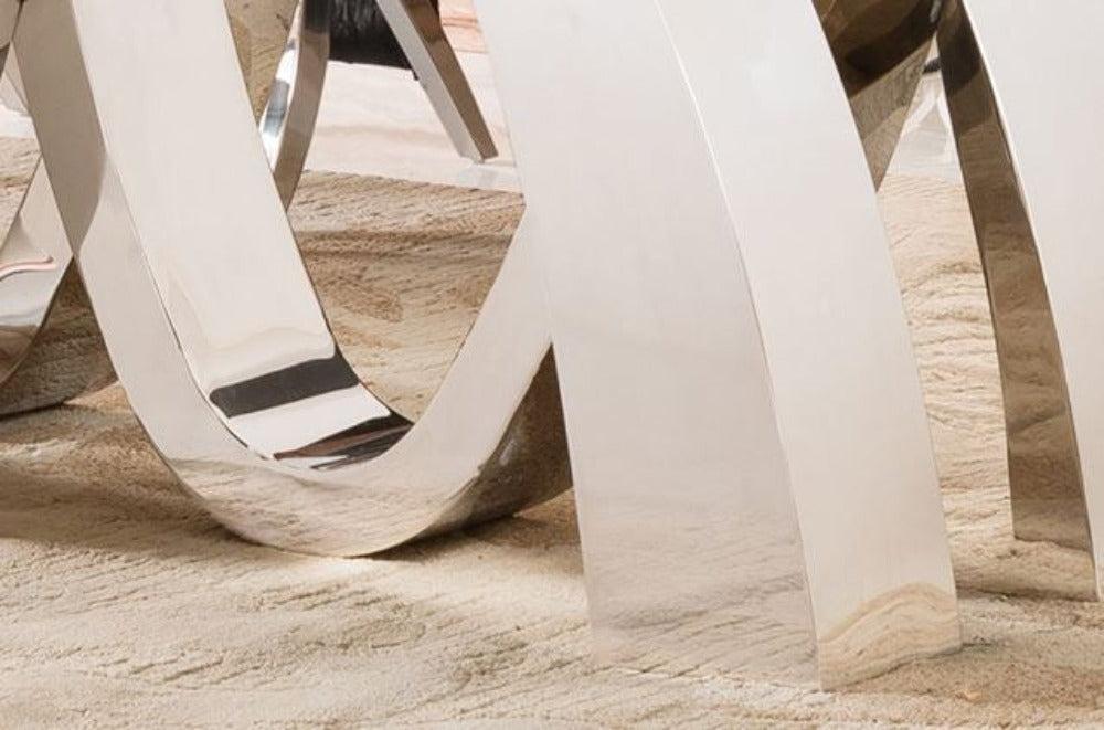 Lixra Comfortable S-Shaped Glass-Top Dining Table