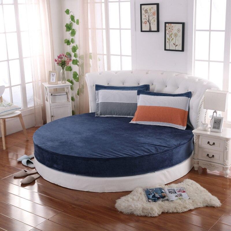Lixra Comfortable Velvet Fabric Round Bedsheet