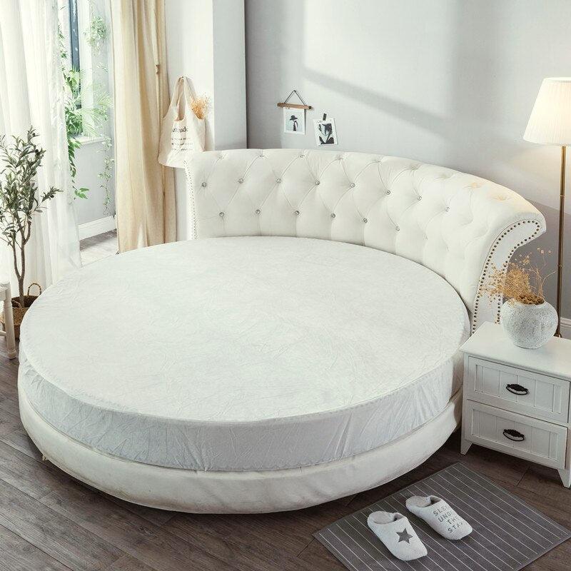 lixra Comfortable Velvet Fabric Round Bedsheet