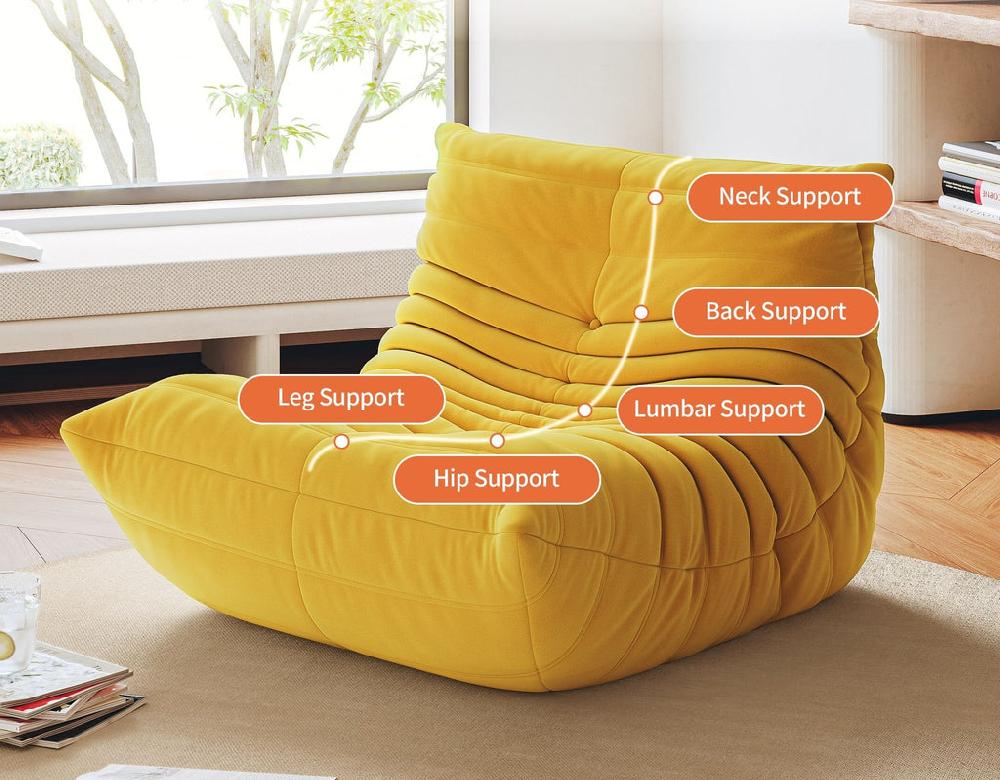 Lixra Comfy Luxurious Fabric Chaise Lounge