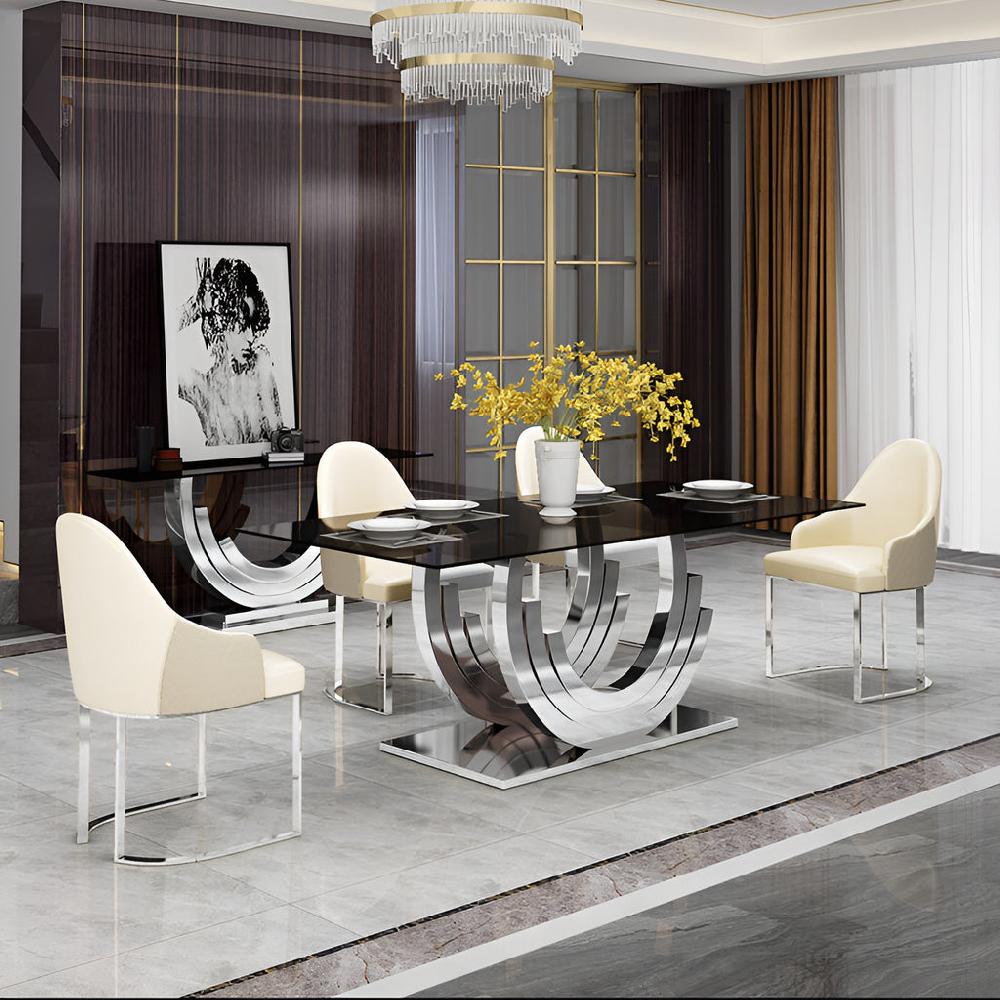 lixra Commendable Design Marble Dining Table Set