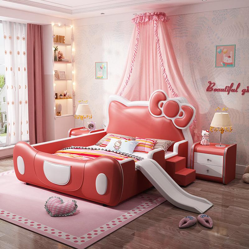 Lixra Contemporary Cat Design Leather Kid's Bed