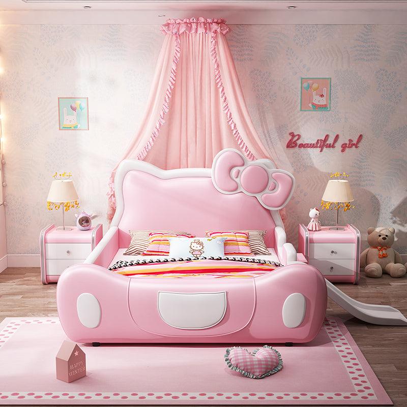 Lixra Contemporary Cat Design Leather Kid's Bed