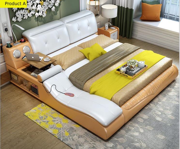Lixra Contemporary Creative Design Leather Bed