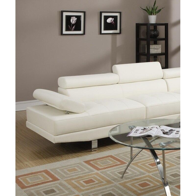 Lixra Contemporary Faux Leather Sectional Sofa