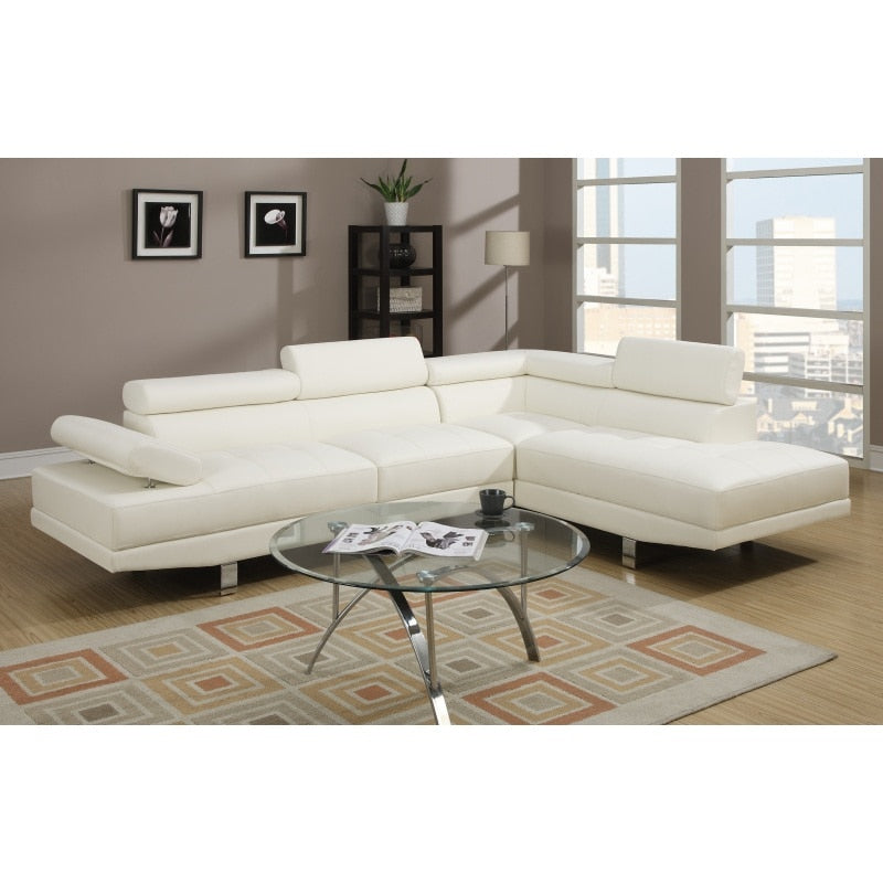 lixra Contemporary Faux Leather Sectional Sofa