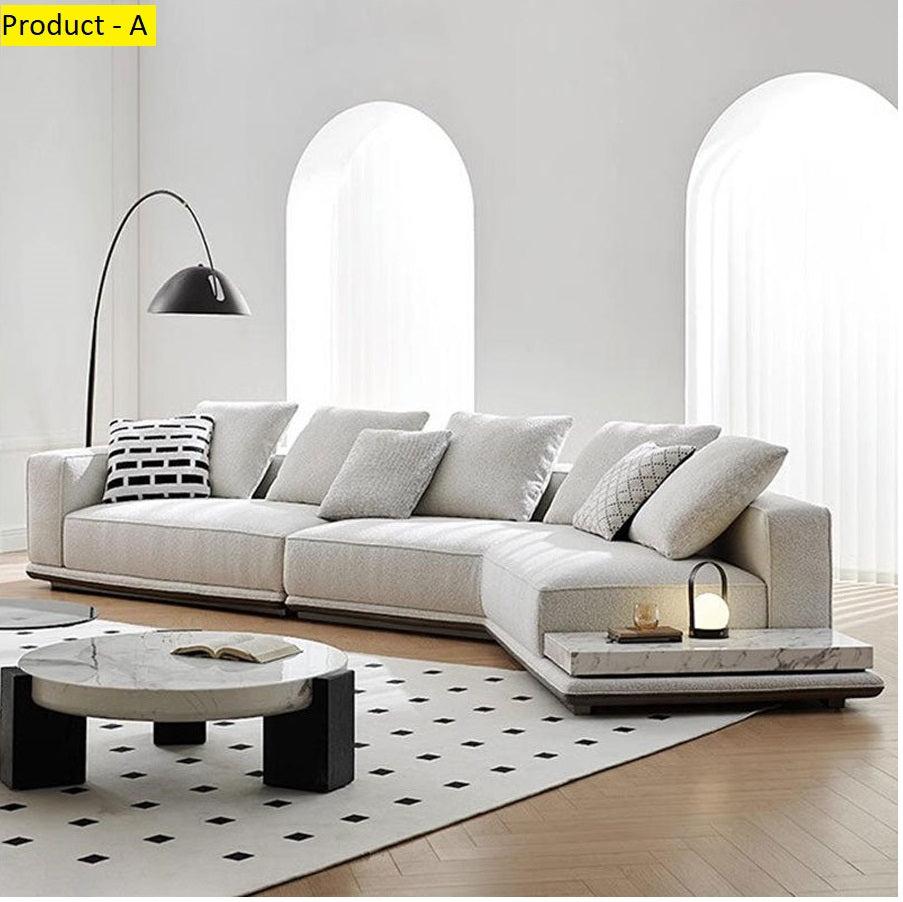 Lixra Contemporary Futuristic Curved Fabric Sofa