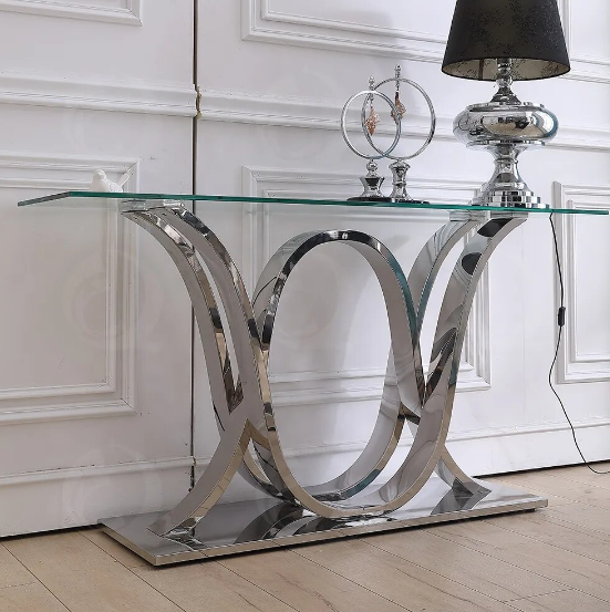 Lixra Contemporary Glass Top Accent Table