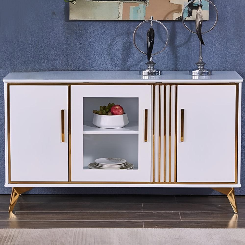 lixra Contemporary Glossy Wooden Buffet Cabinet