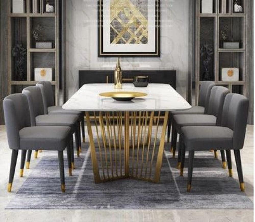 Lixra Contemporary Marble Top Dining Table Set