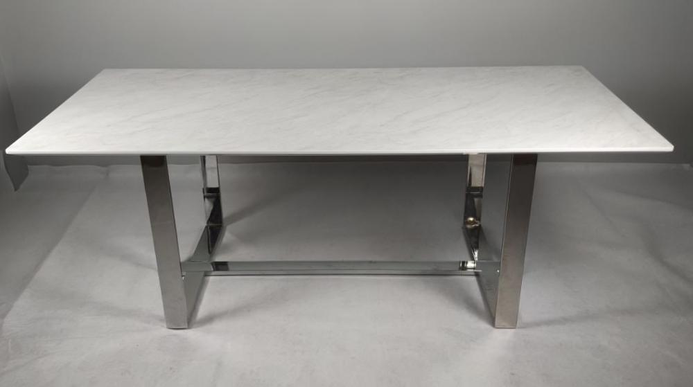 Lixra Contemporary White Marble Top Dining Table