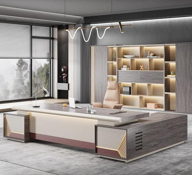 Lixra Contemporary Wooden Bookshelf With LED