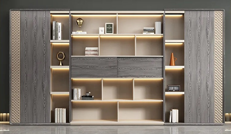 lixra Contemporary Wooden Bookshelf With LED