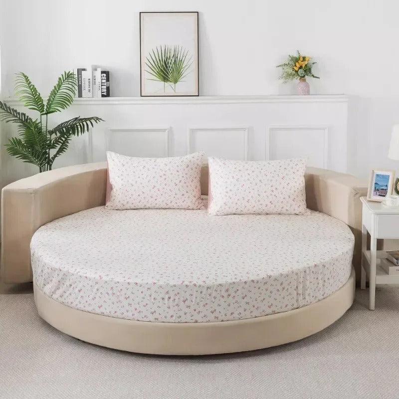 Lixra Cotton Round Bedsheets With Printed Design