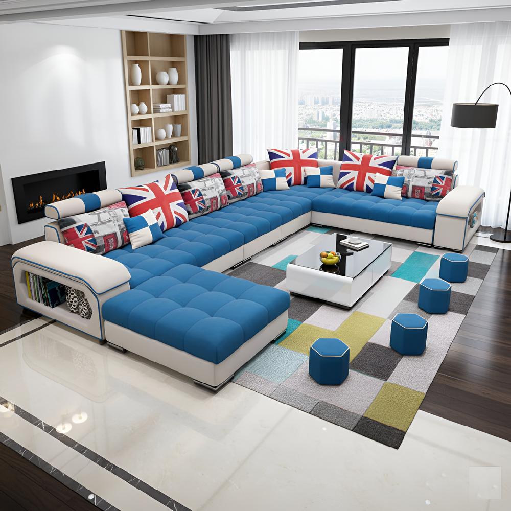 Lixra Cozy Fabric Sectional Sofa-Set