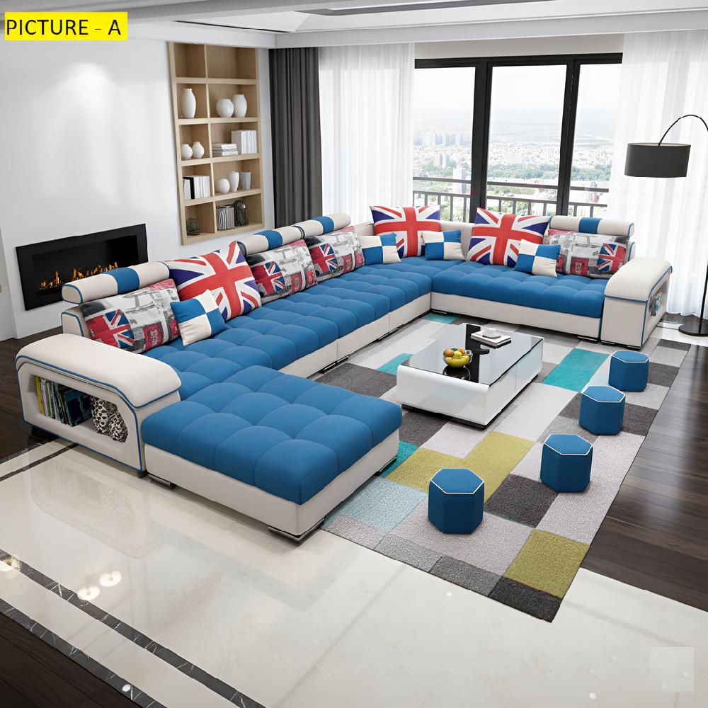 Lixra Cozy Fabric Sectional Sofa-Set