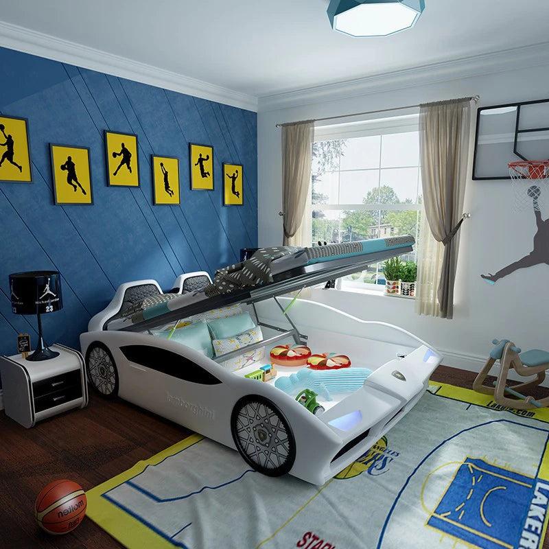 Lixra Creative Car Design Leather Kid's Bed