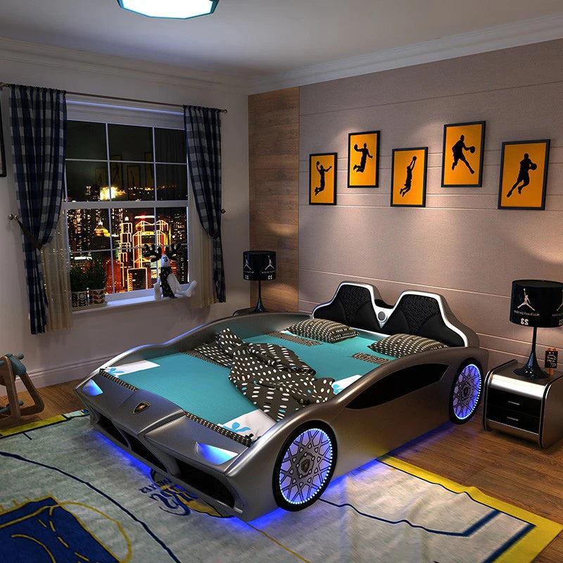 Lixra Creative Car Design Leather Kid's Bed
