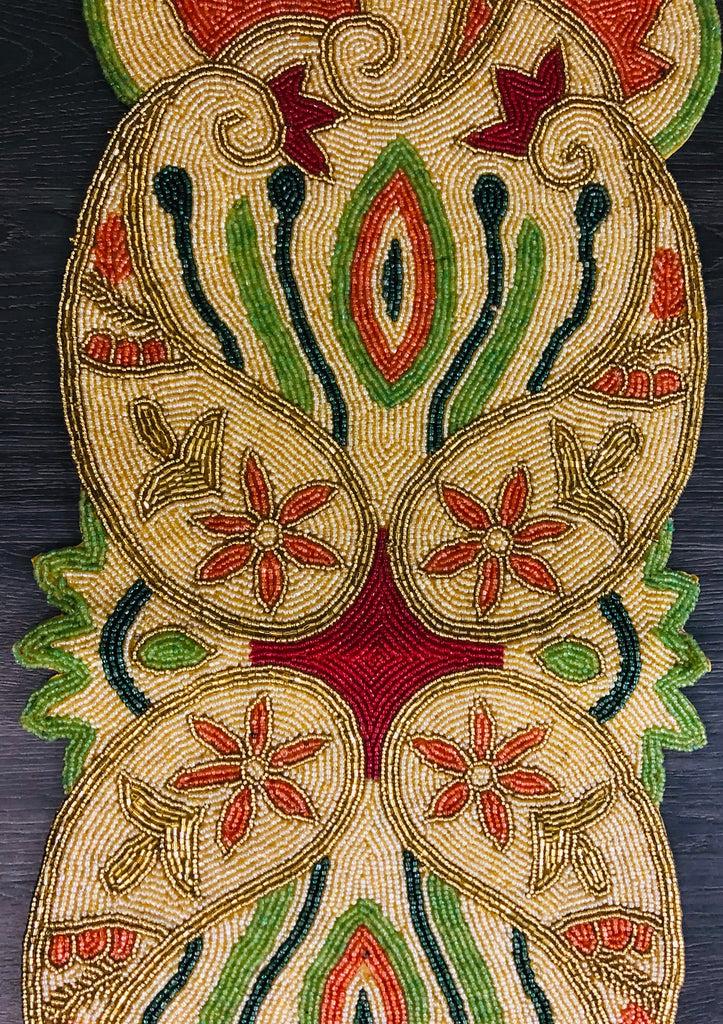 Lixra Creative Colorful Glass Beads Table Runner