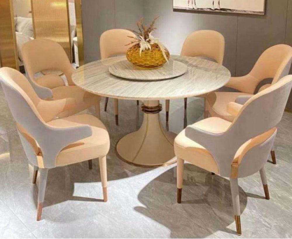 Lixra Creative Italian Marble Dining Table Set