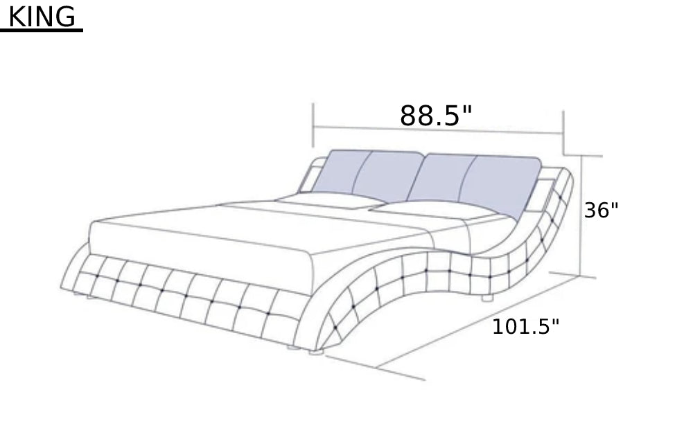 lixra Creative & Majestic Modern Cozy Leather Bed