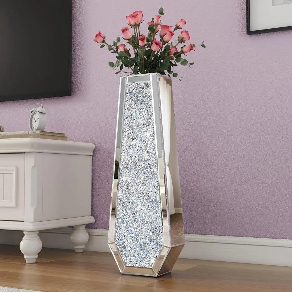 Lixra Crushed Diamonds Mirror Floor Vase